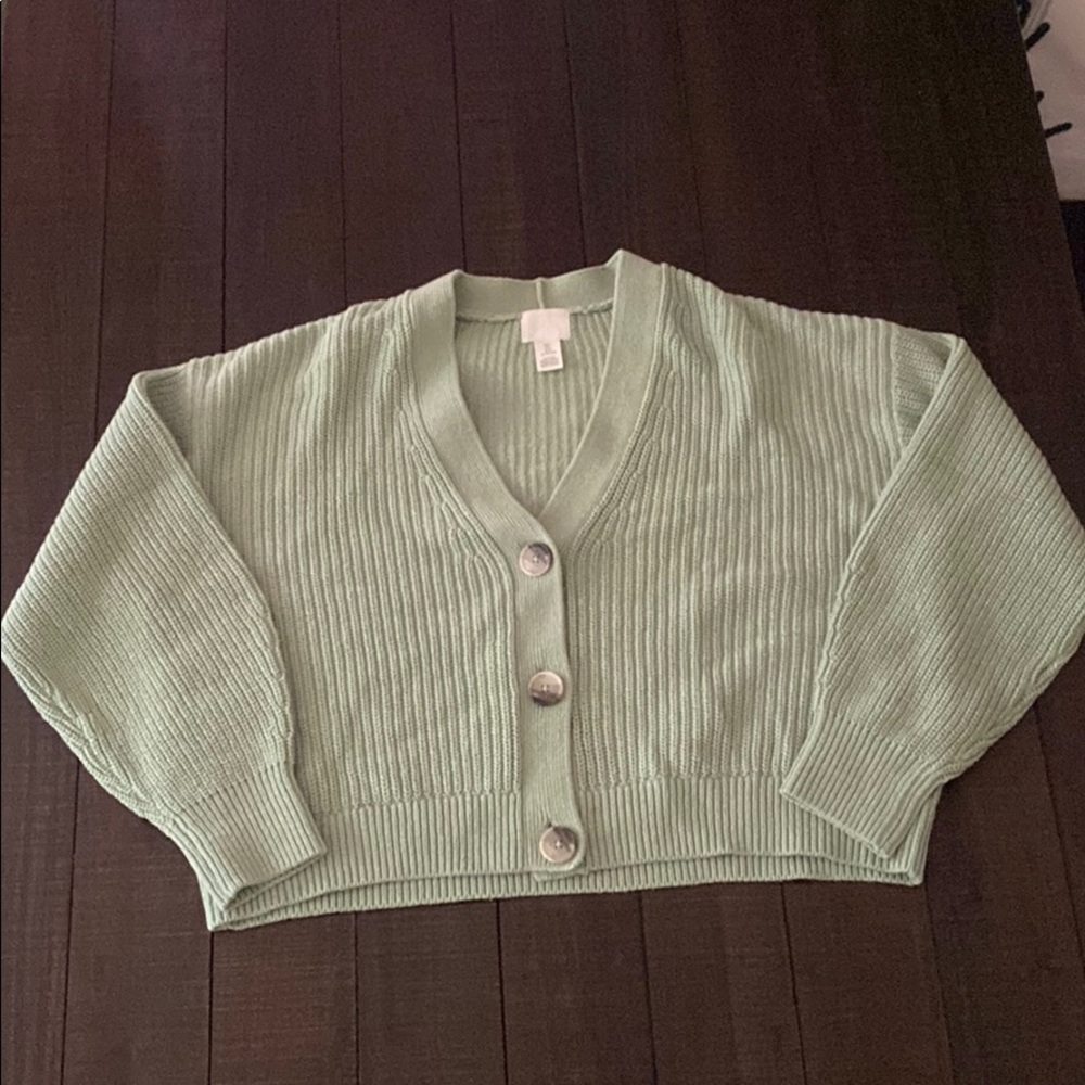 H&M knit cardigan-Sage green